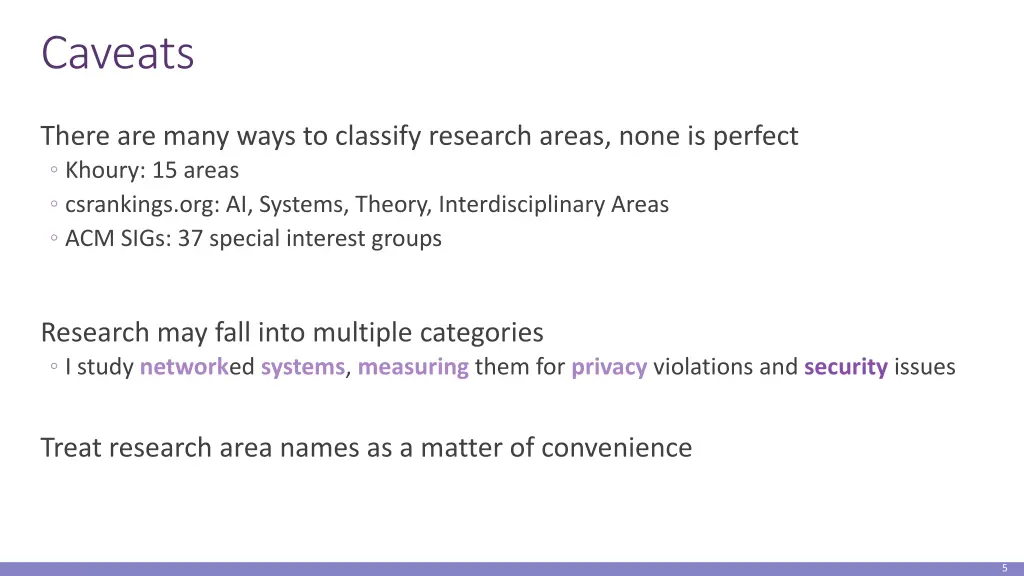 caveats