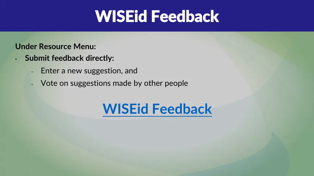wiseid feedback wiseid feedback