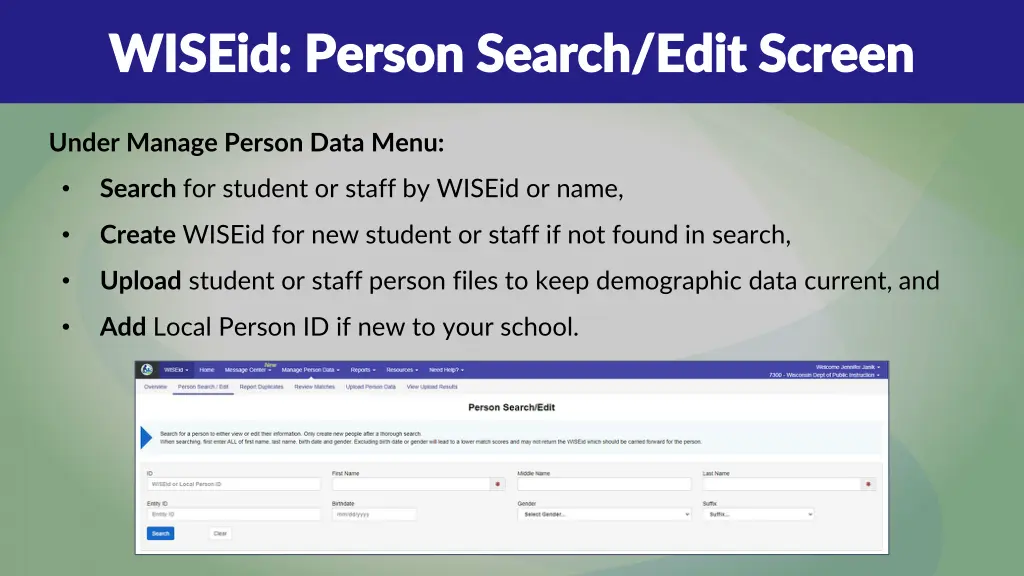 wiseid person search edit screen wiseid person