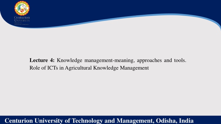lecture 4 knowledge management meaning approaches