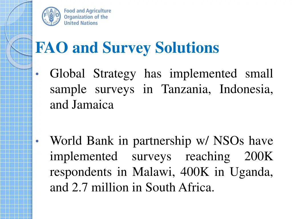 fao and survey solutions