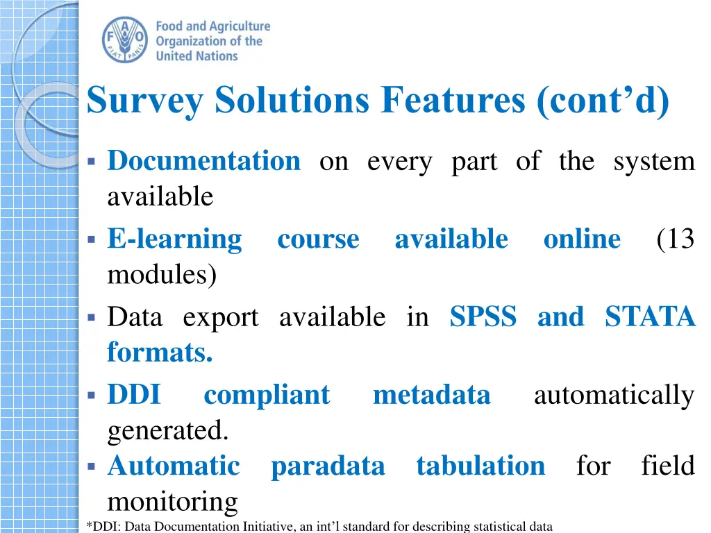 survey solutions features cont d