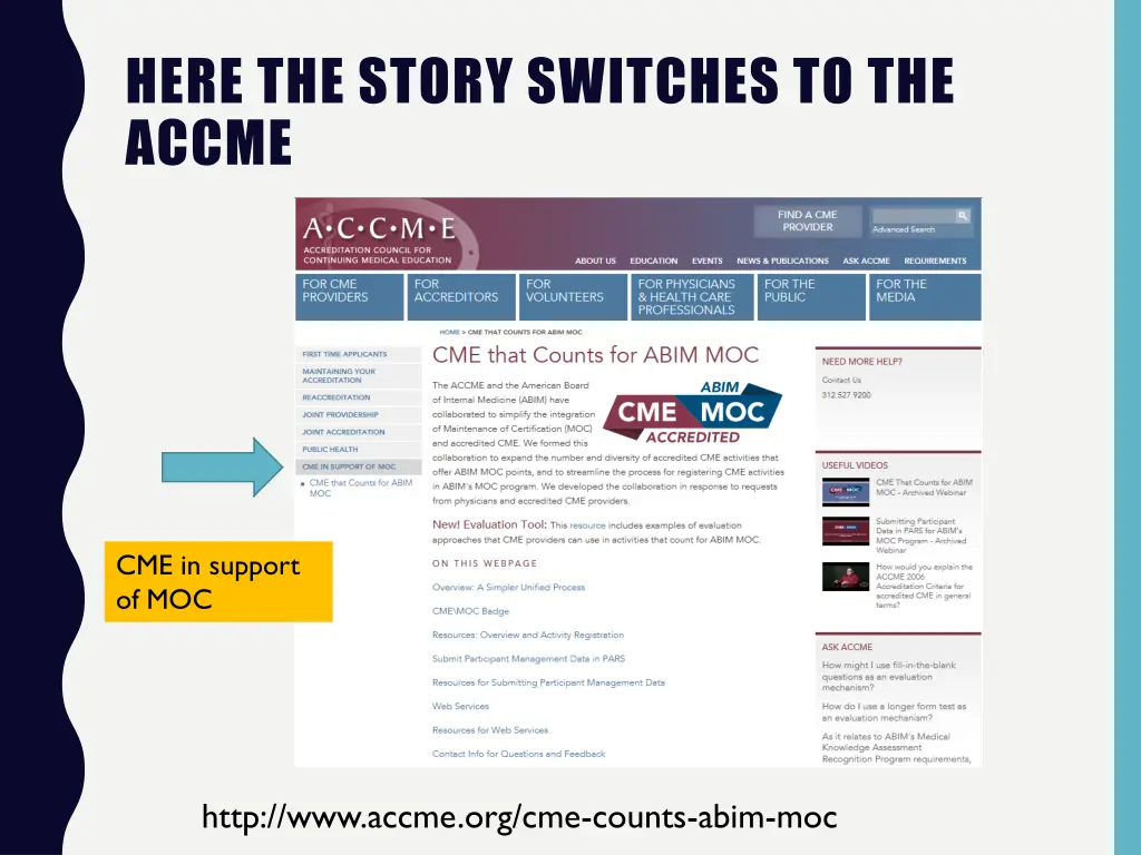 here the story switches to the accme