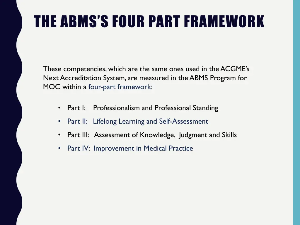 the abms s four part framework