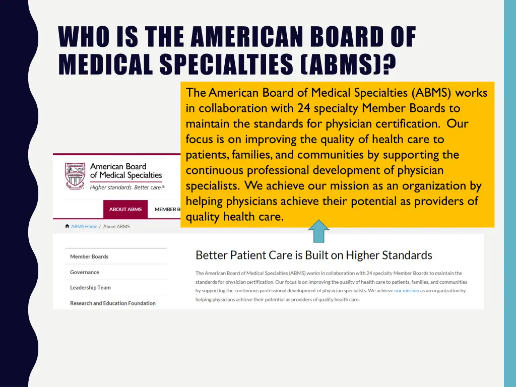 who is the american board of medical specialties