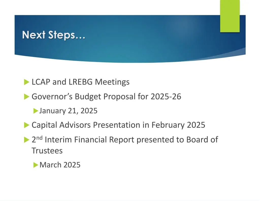 next steps