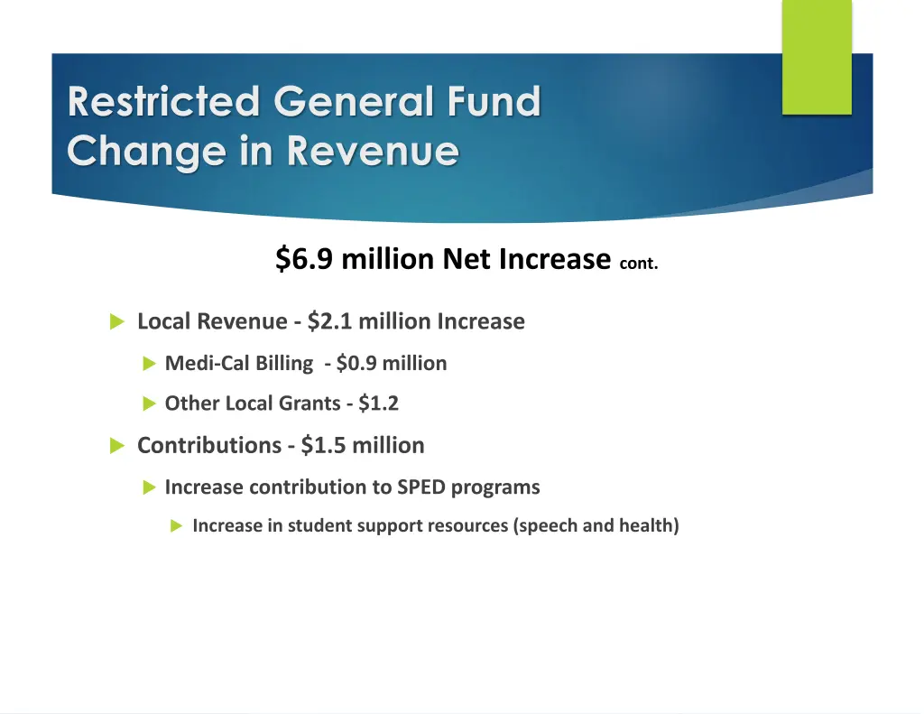 restricted general fund change in revenue 1