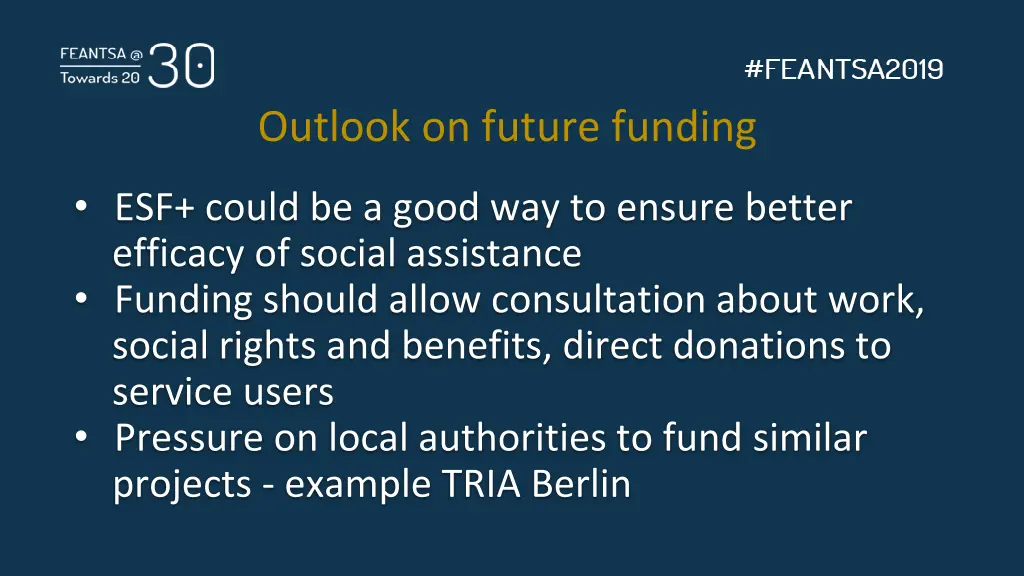 outlook on future funding