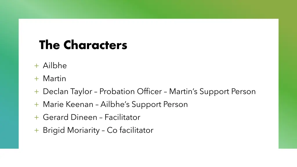 the characters