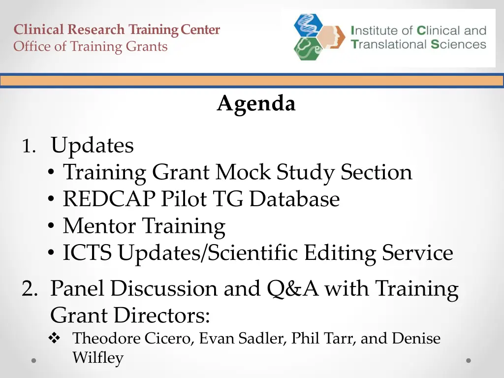 clinical research training center office 1