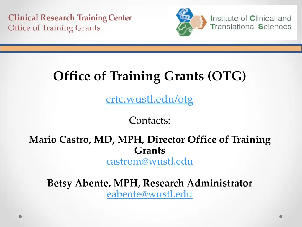 clinical research training center office 11