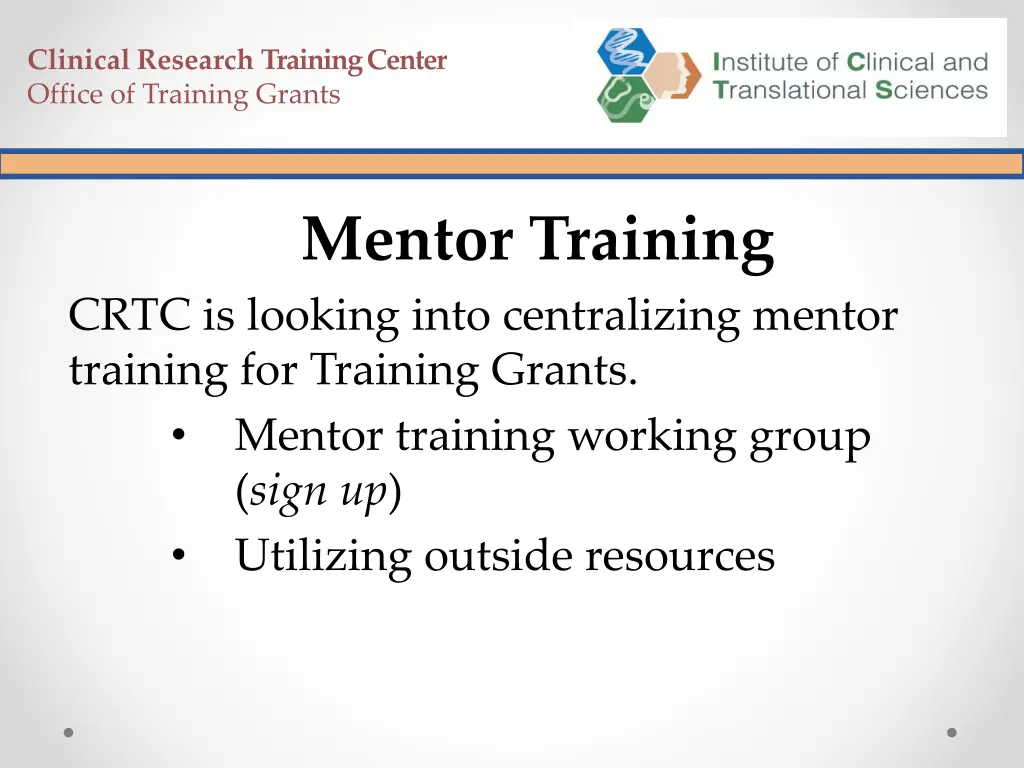 clinical research training center office 7
