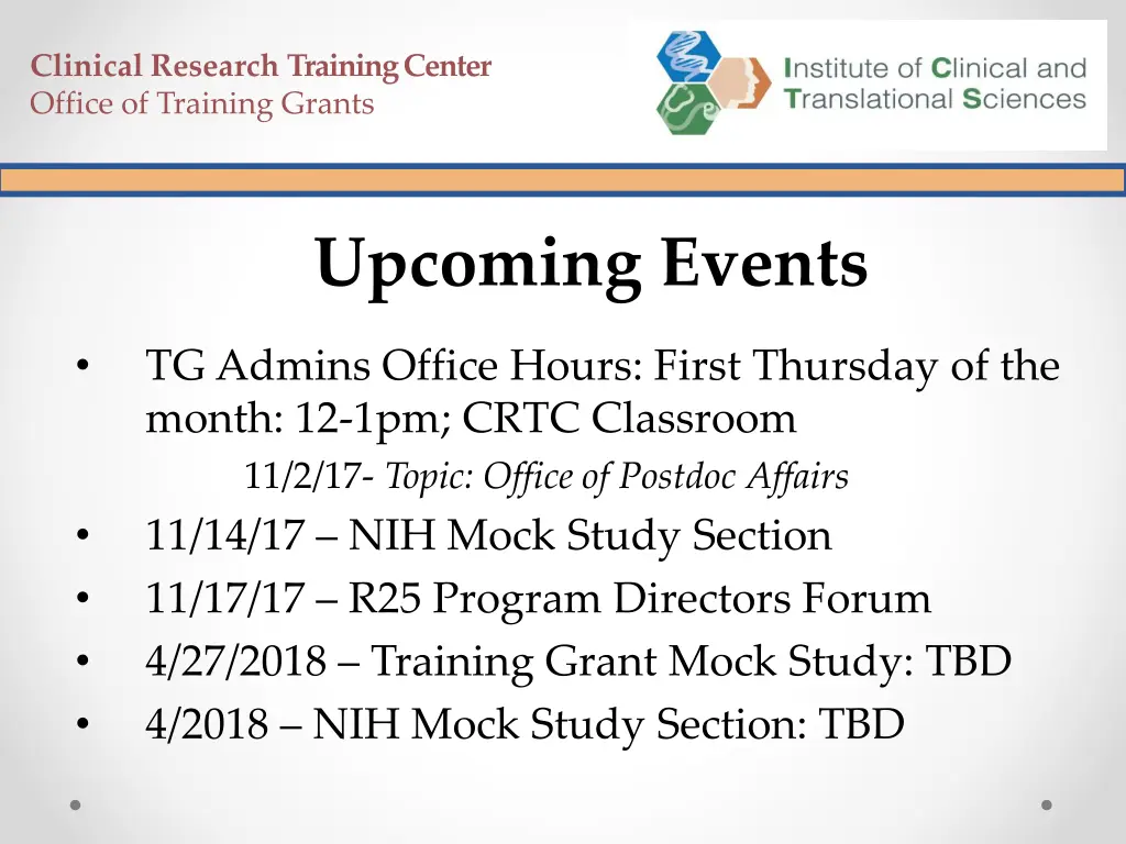 clinical research training center office 8