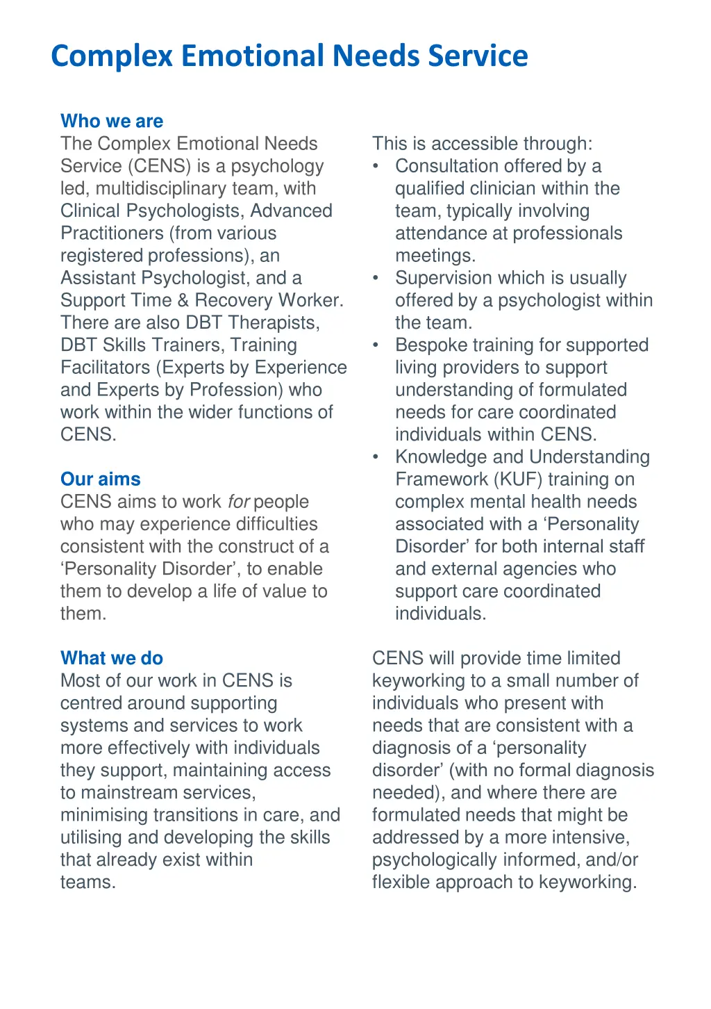 complex emotional needs service 1