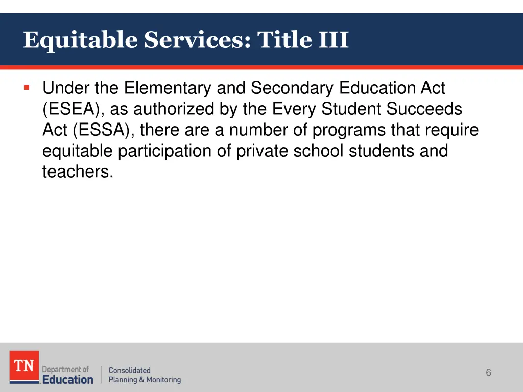 equitable services title iii