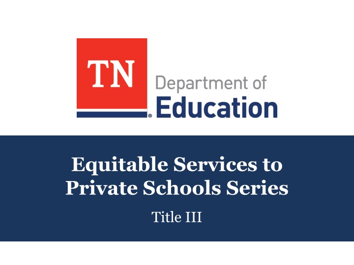 equitable services to private schools series