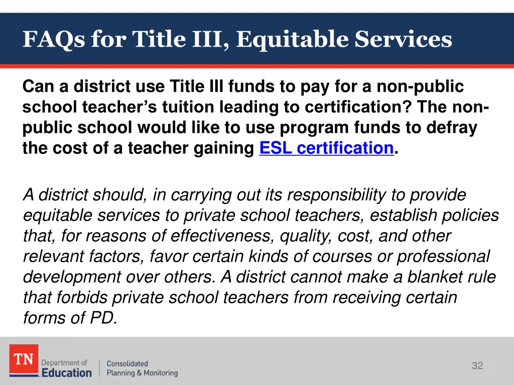 faqs for title iii equitable services 2