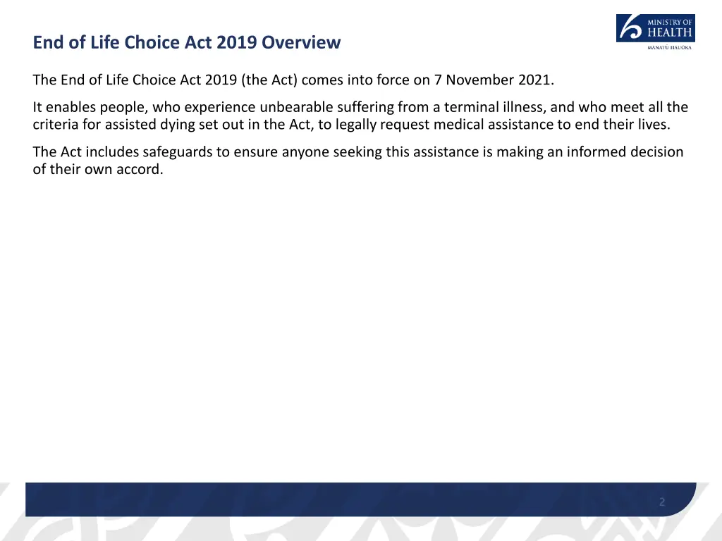 end of life choice act 2019 overview