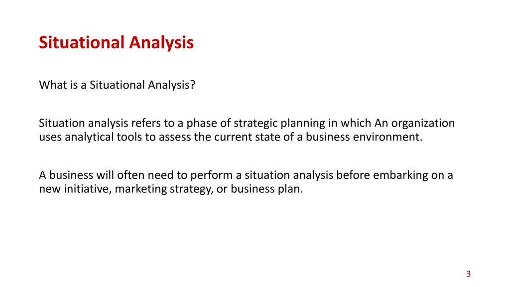 situational analysis