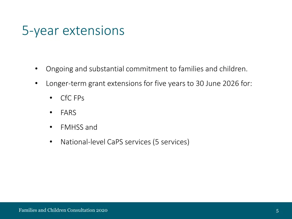 5 year extensions