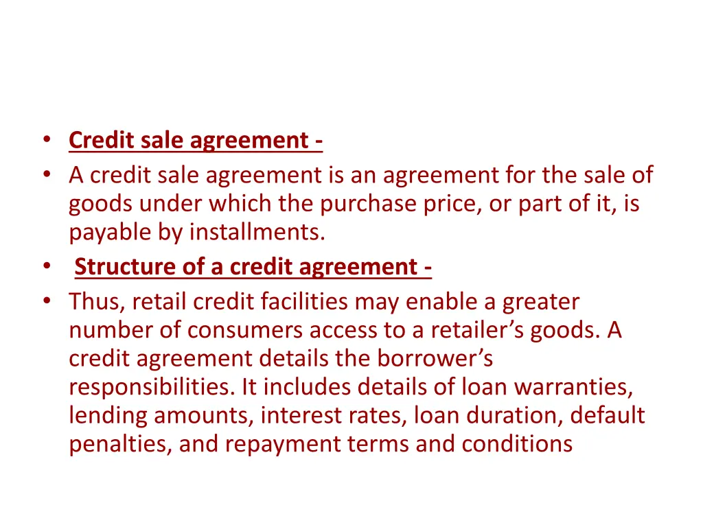 credit sale agreement a credit sale agreement