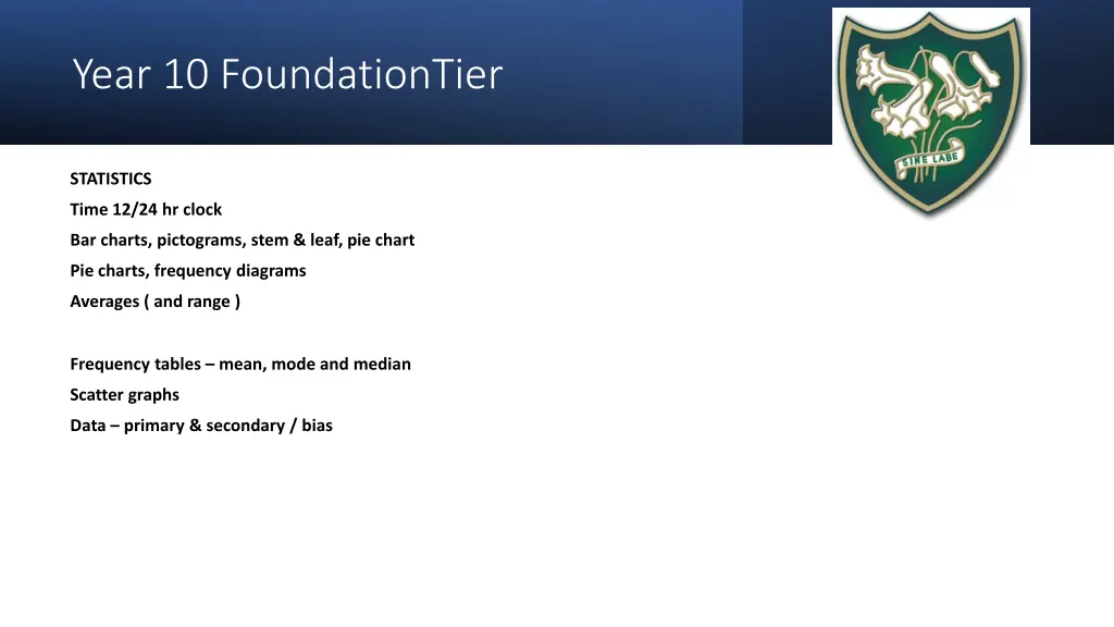 year 10 foundationtier