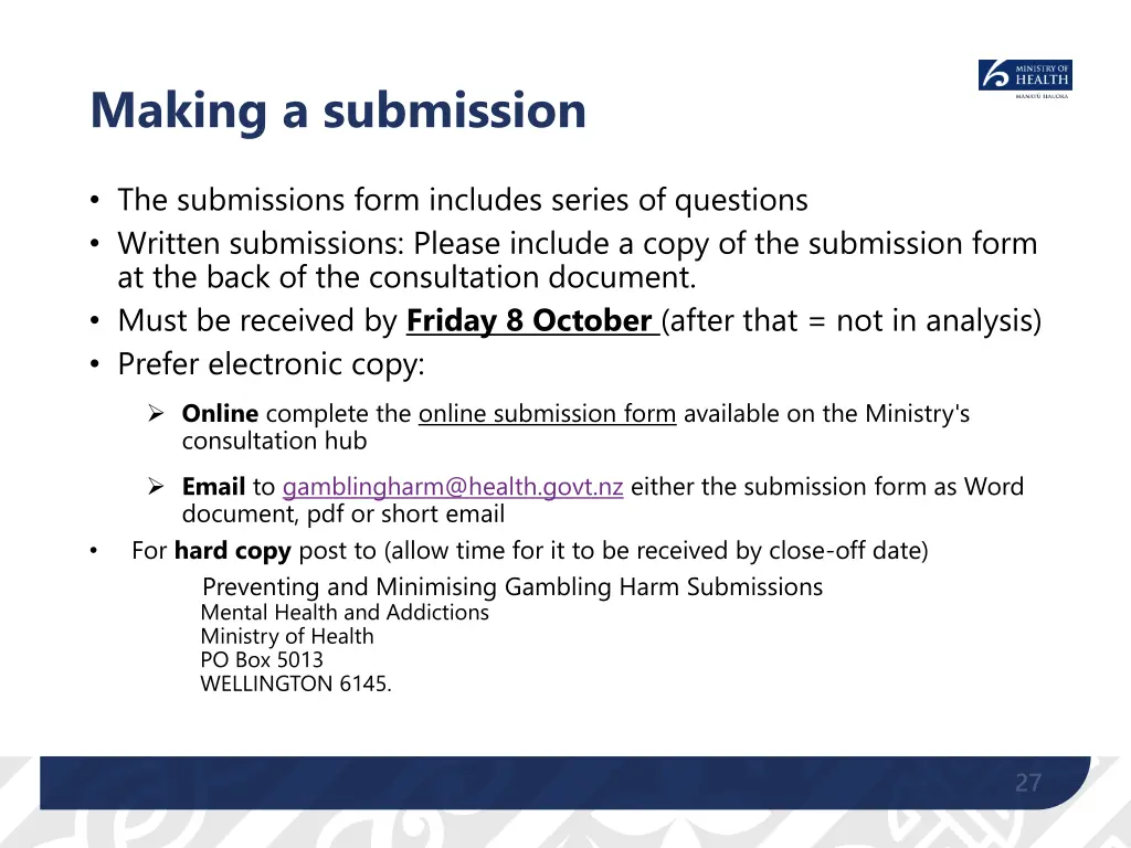 making a submission