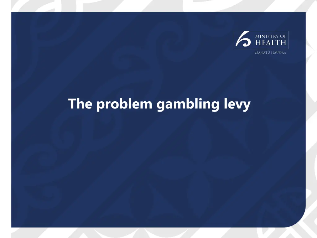 the problem gambling levy