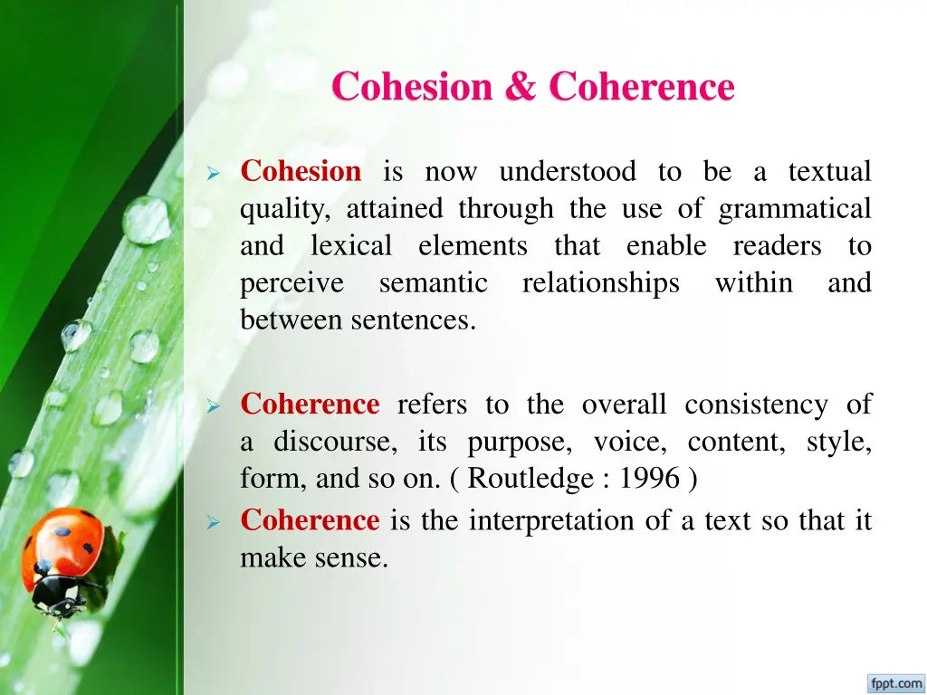 cohesion coherence