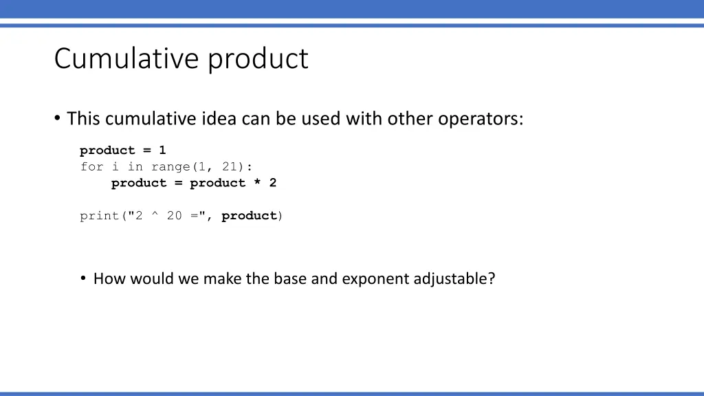 cumulative product