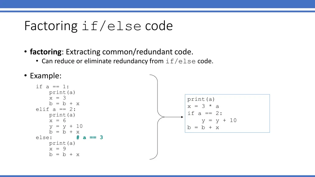 factoring if else code