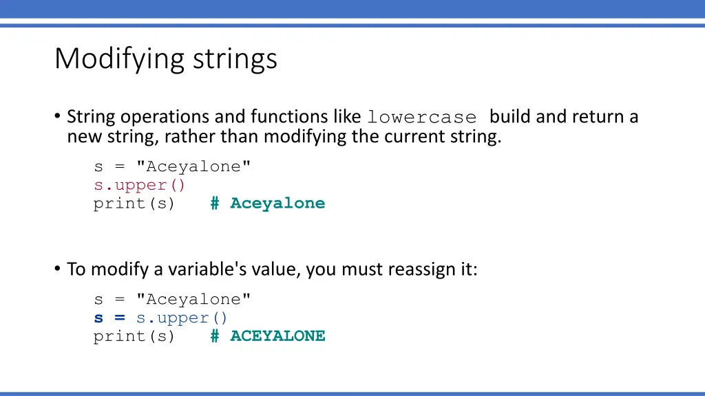 modifying strings