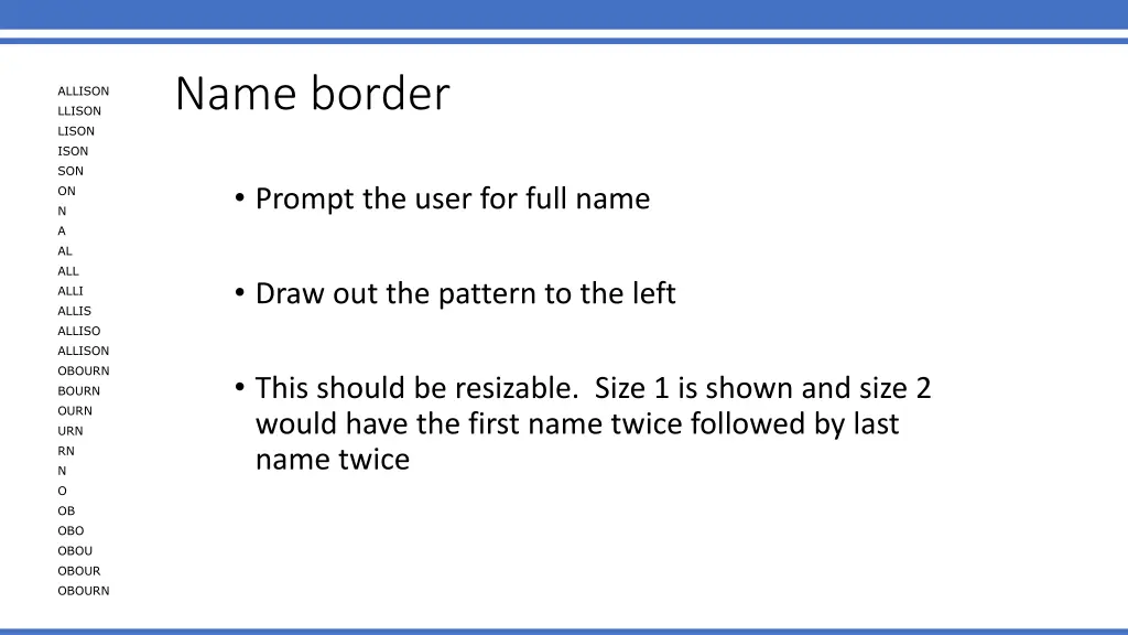 name border
