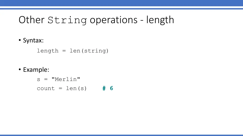 other string operations length