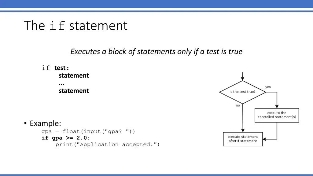 the if statement