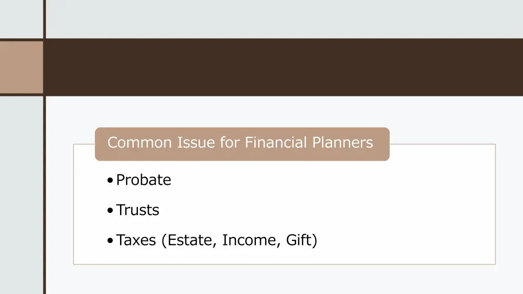 common issue for financial planners