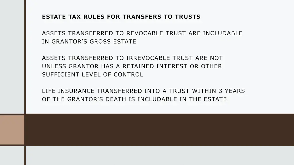 estate tax rules for transfers to trusts