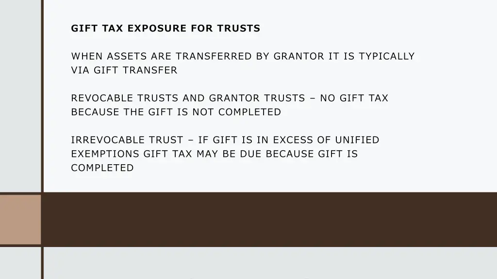 gift tax exposure for trusts