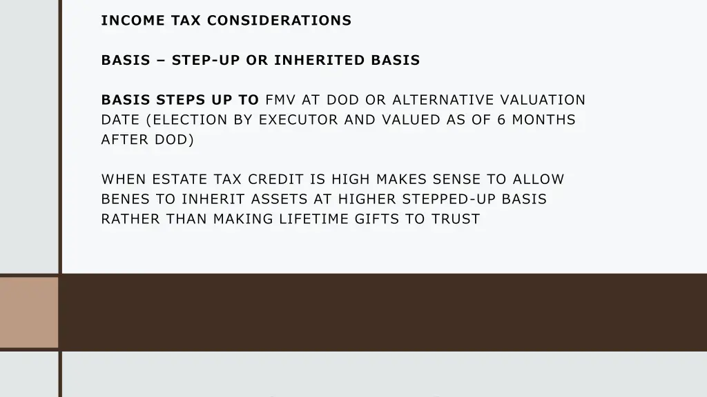 income tax considerations