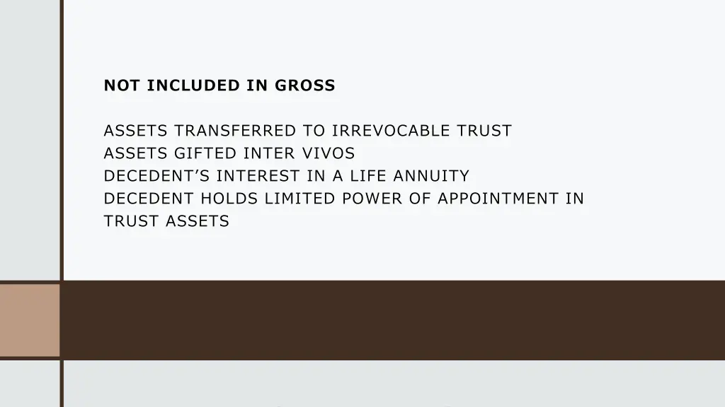 not included in gross