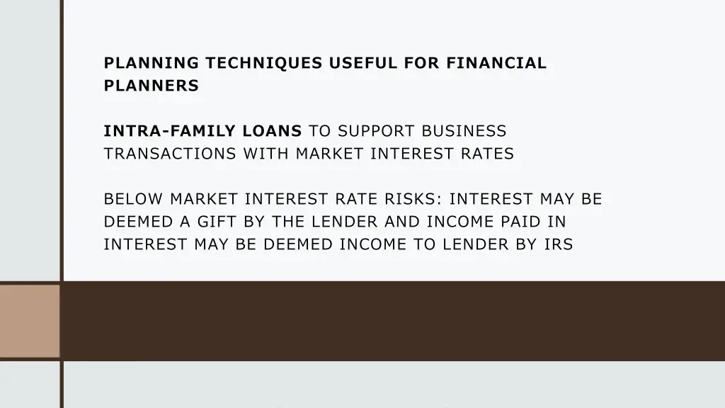 planning techniques useful for financial planners