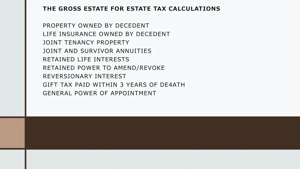 the gross estate for estate tax calculations