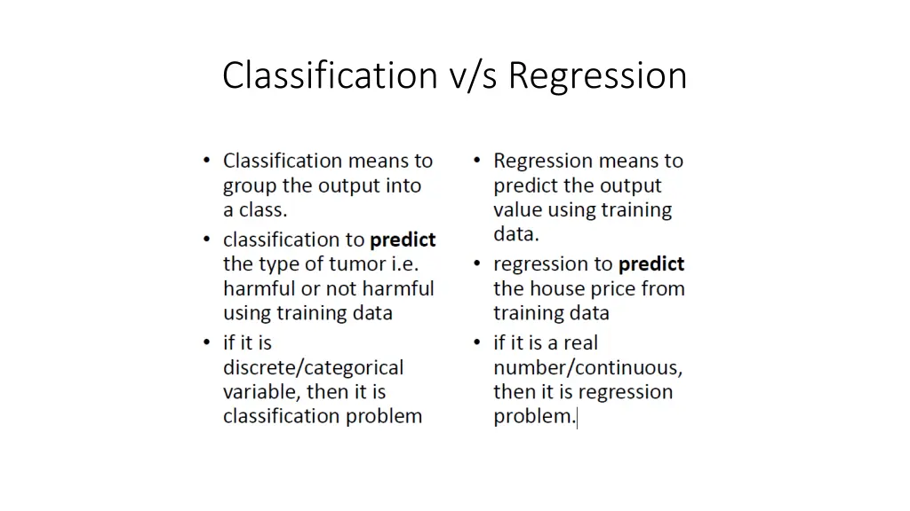 classification v s regression