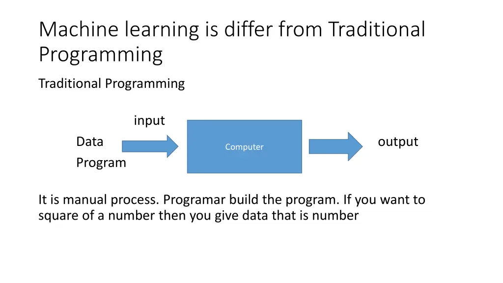 machine learning is differ from traditional