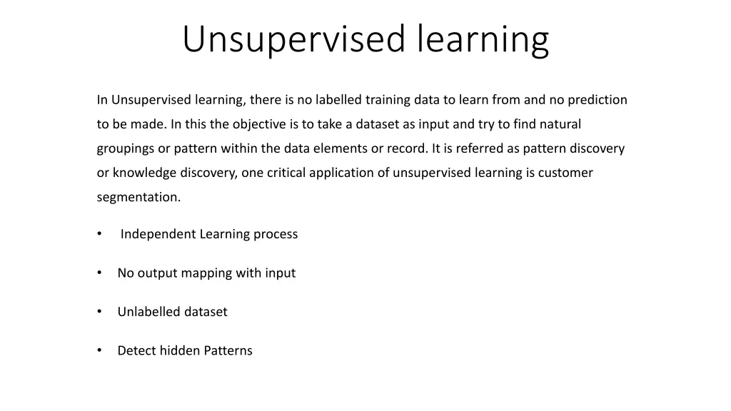 unsupervised learning