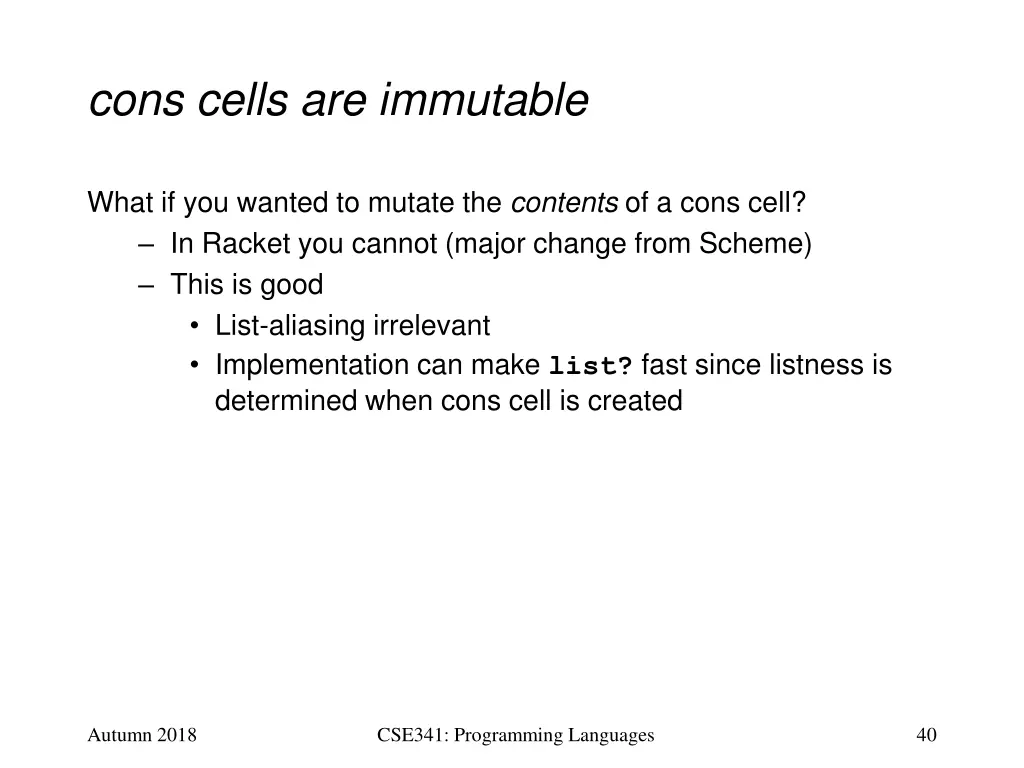 cons cells are immutable