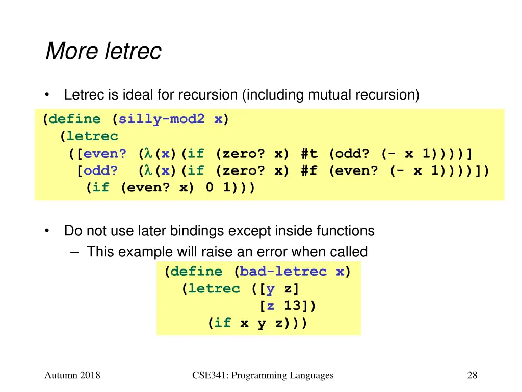 more letrec