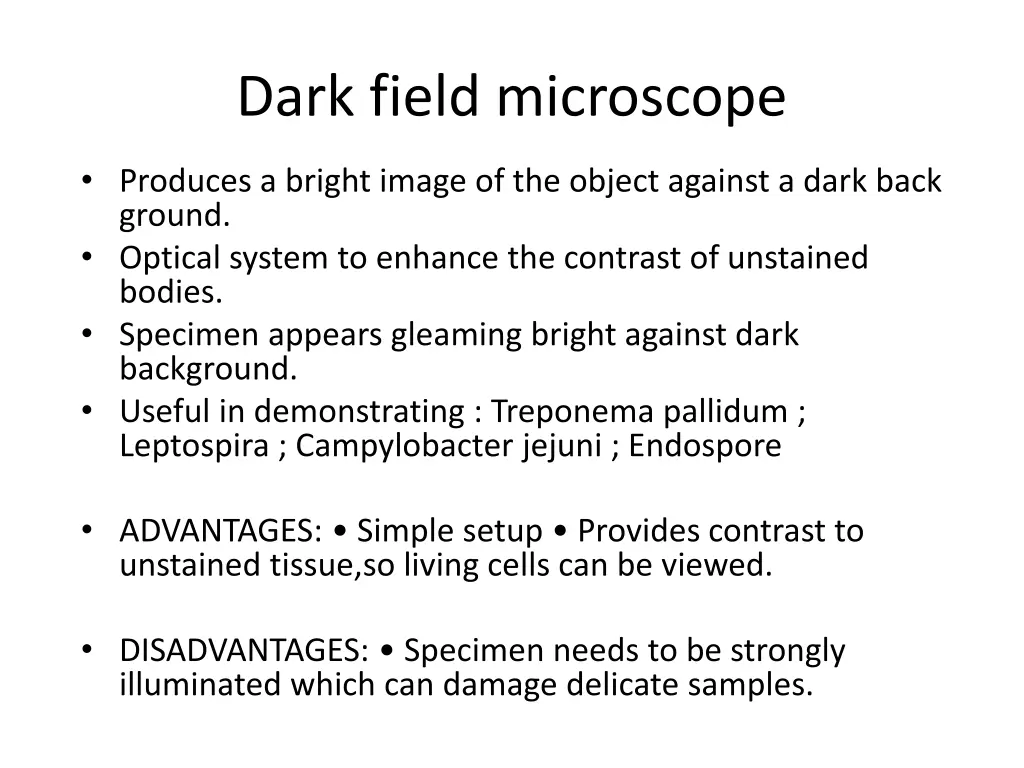 dark field microscope