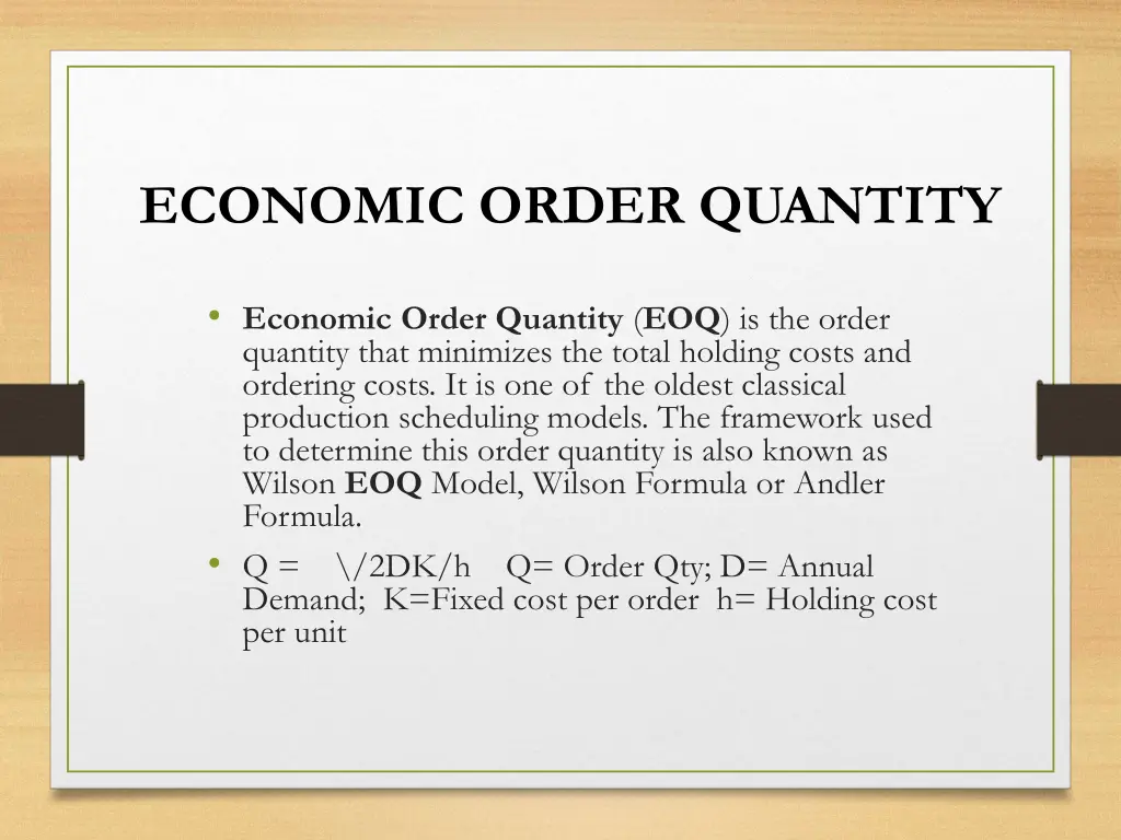 economic order quantity