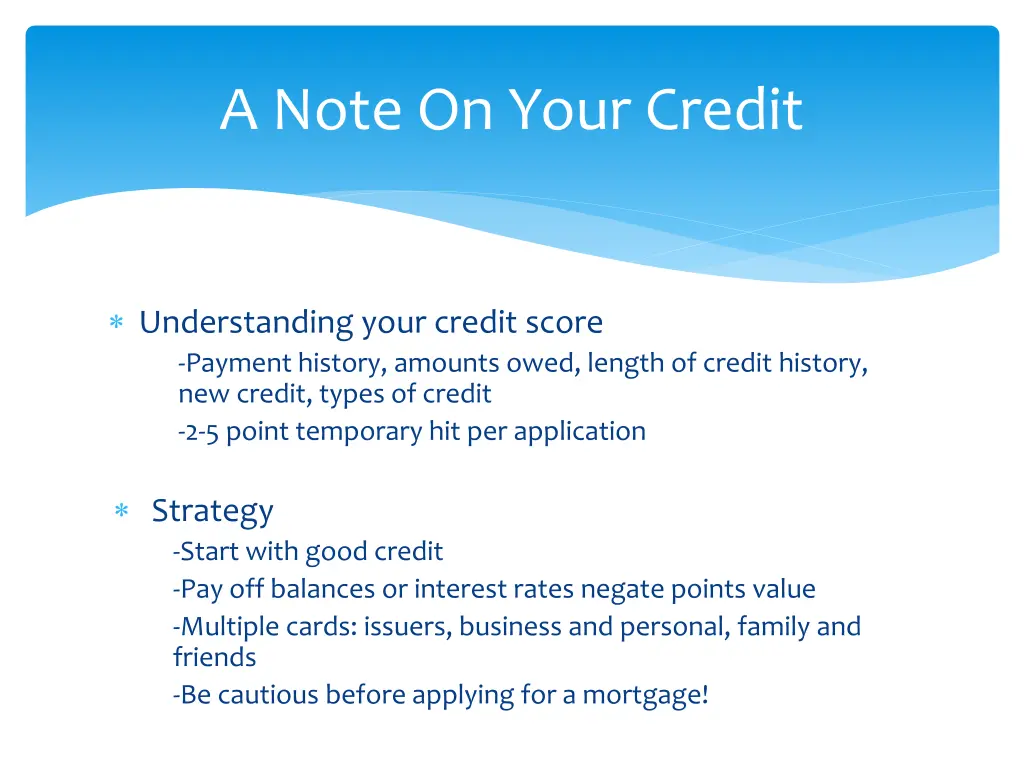 a note on your credit